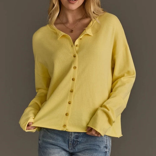 Collared Button Up Relaxed Knit Cardigan